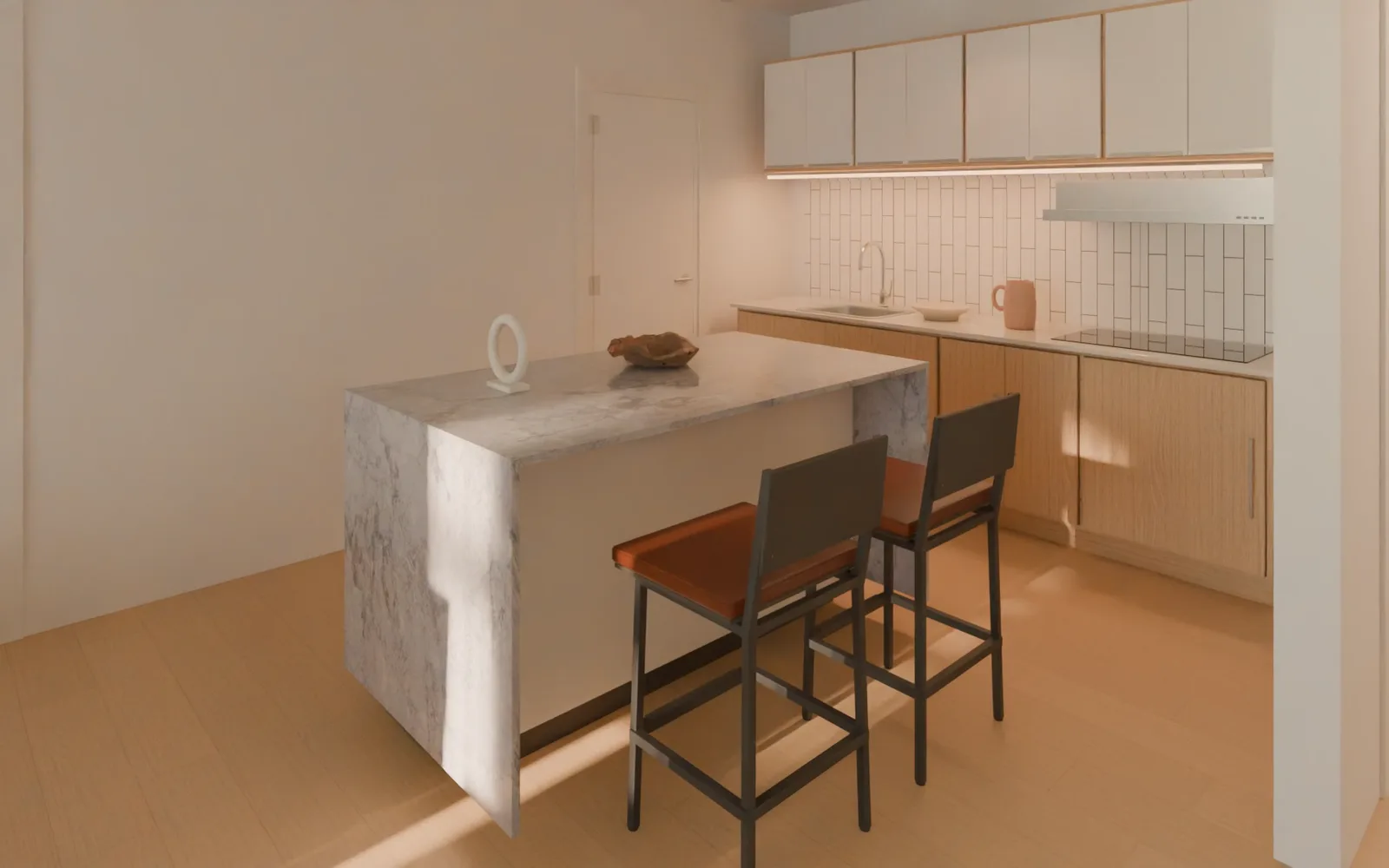 Rendered in HDB Studio · illustrative four-room layout