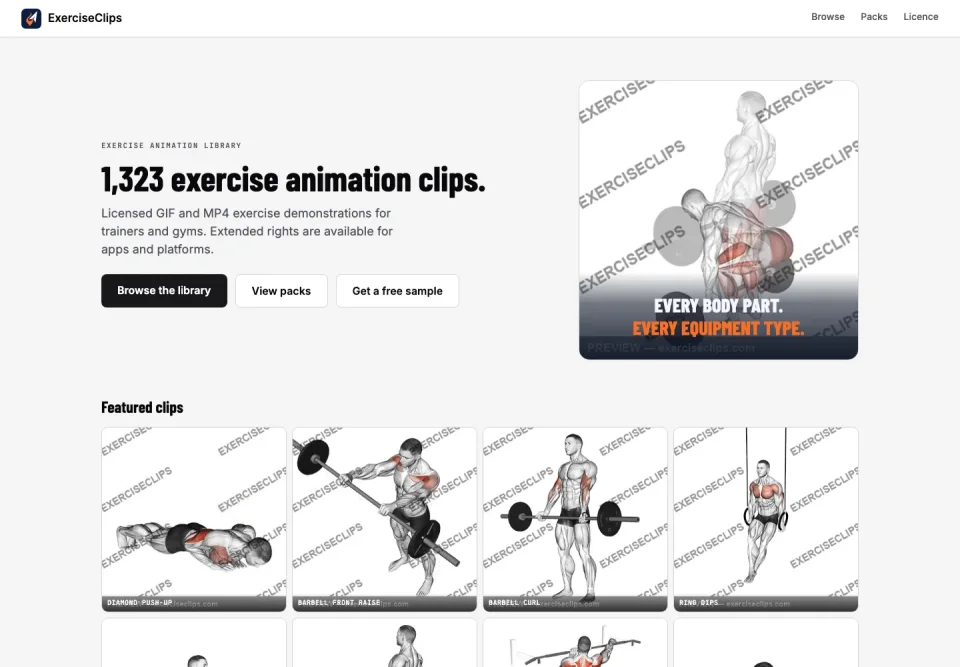 ExerciseClips: A library made easy to browse